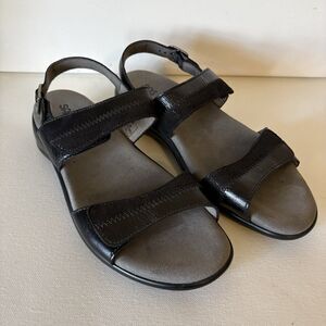SAS Nudu Midnight Black Adjustable Slingback Comfort Sandal Women's Size 8 M